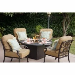 Buy ๐ Conversation Sets Darlee Santa Monica Cast Aluminum 5-Piece Fire Pit Chat Set ๐