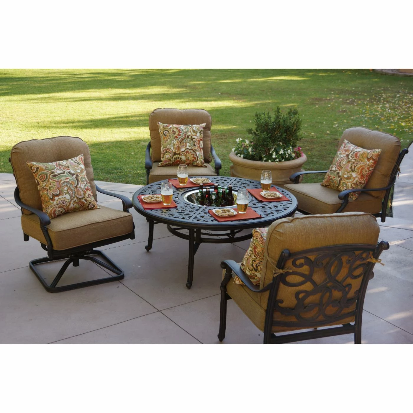 Hot Sale 🥰 Conversation Sets Darlee Santa Monica Cast Aluminum 5-Piece Round Conversation Tea Set 🥰 1 Hot Sale 🥰 Conversation Sets Darlee Santa Monica Cast Aluminum 5-Piece Round Conversation Tea Set 🥰