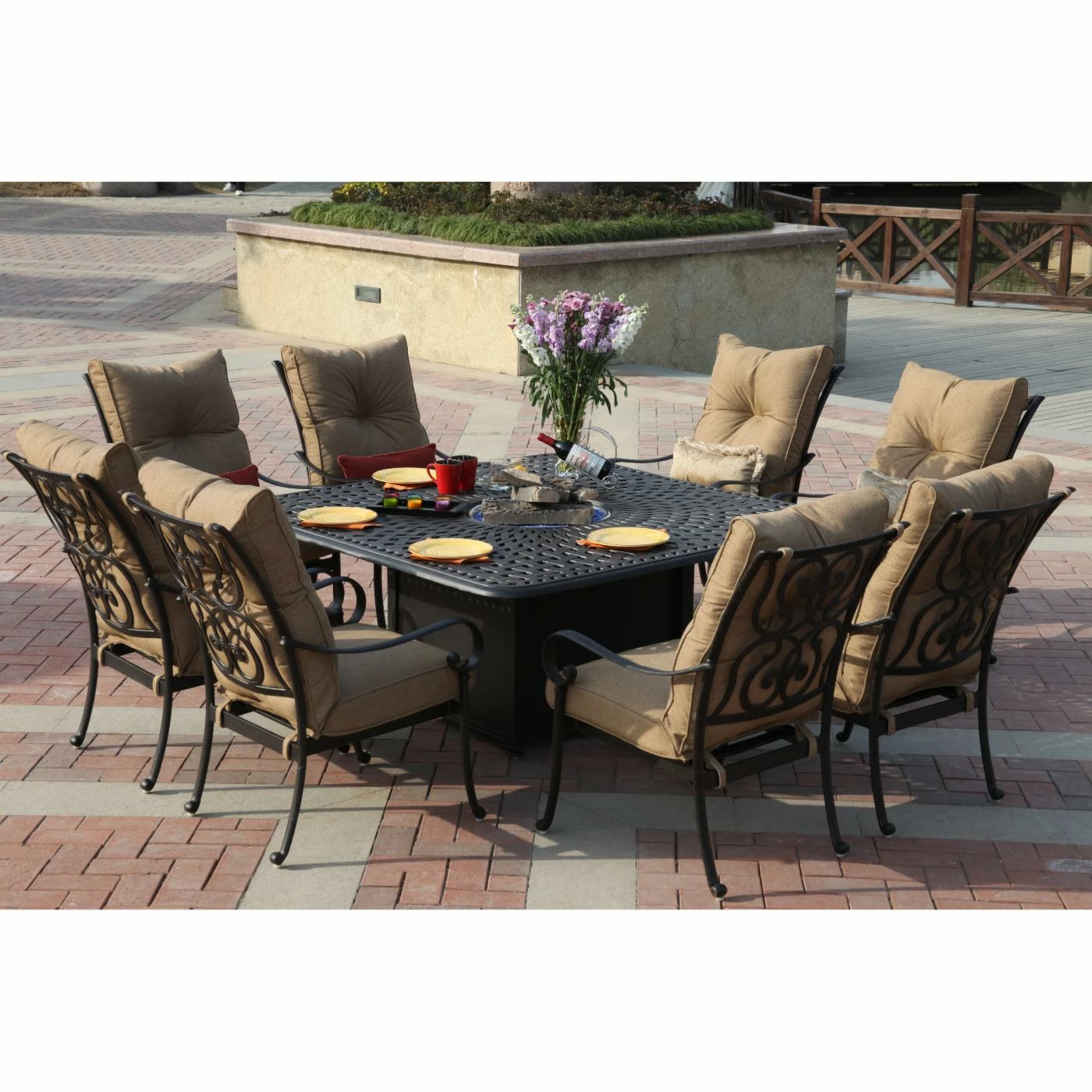 Cheapest โญ Patio Dining Sets Darlee Santa Anita Cast Aluminum 9 Piece Square Patio Propane Fire Pit Dining Set ๐ 1 Cheapest โญ Patio Dining Sets Darlee Santa Anita Cast Aluminum 9 Piece Square Patio Propane Fire Pit Dining Set ๐