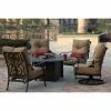 Cheap 🎉 Conversation Sets Darlee Santa Anita Cast Aluminum 5 Piece Patio Propane Fire Pit Conversation ⭐