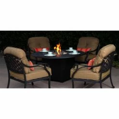 Best Pirce ๐ Conversation Sets Darlee Nassau 5 Piece Aluminum Fire Pit Patio Set ๐