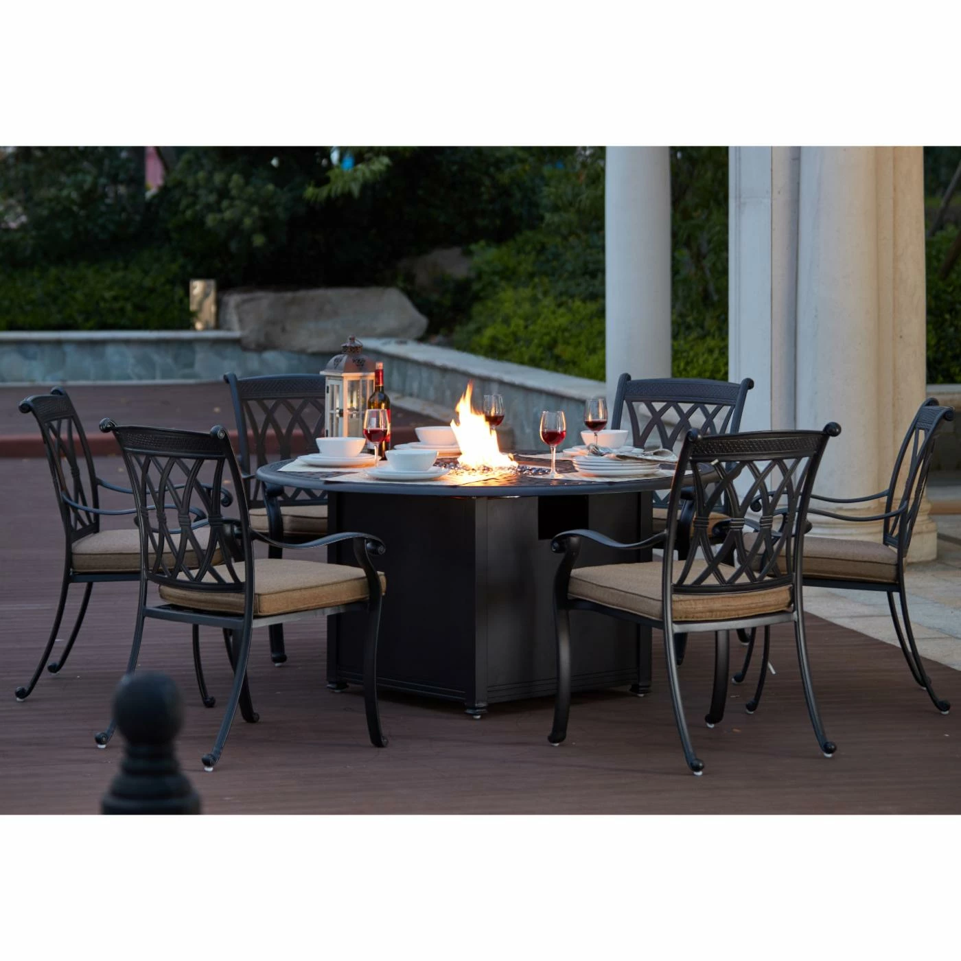 Best reviews of ๐ Patio Dining Sets Darlee Capri 7 Piece Aluminum Round Fire Pit Patio Dining Set ๐งจ 1 Best reviews of ๐ Patio Dining Sets Darlee Capri 7 Piece Aluminum Round Fire Pit Patio Dining Set ๐งจ