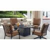 Wholesale 🧨 Conversation Sets Darlee Madison 5 Piece Aluminum Round Fire Pit Patio Set 🎁