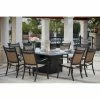 Deals ⌛ Patio Dining Sets Darlee Mountain View 9 Piece Aluminum Square Fire Pit Patio Dining Set ⭐