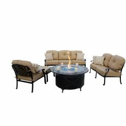 New 🌟 Conversation Sets Darlee Elisabeth 5 Piece Sofa Loveseat And Club Chair Propane Fire Pit Conversation Set 👍