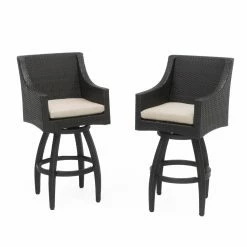Best reviews of 💯 RST Brands Swivel Chairs RST Deco Wicker Swivel Patio Barstools - Set Of 2 🌟