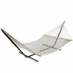 Top 10 👏 Fabric Northlight 78 In. Lattice Macrame Netted Spreader Bar Hammock 💯