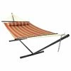 Best deal 🔥 Sunnydaze Decor 11 Ft. Sunnydaze Catalina Beach Quilted Double Hammock With Metal Stand 😀