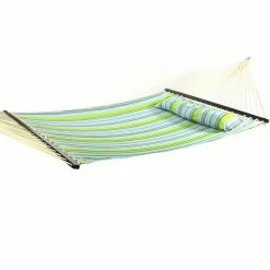 Best reviews of 🛒 Sunnydaze Decor 11 Ft. Sunnydaze Quilted Double Hammock With Spreader Bar And Pillow 🔥