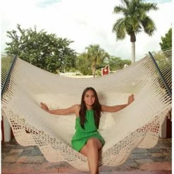 Outlet 👍 Fabric Sunnydaze Decor Deluxe American Style Hammock With Spreader Bars 🥰