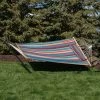 New 👍 Fabric Sunnydaze Decor Cotton Hammock With Spreader Bar And Stand 🔥