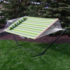 Promo 🔔 Sunnydaze Decor Quilted 2 Person Freestanding 15 Ft. Hammock With Spreader Bar And Stand ✨