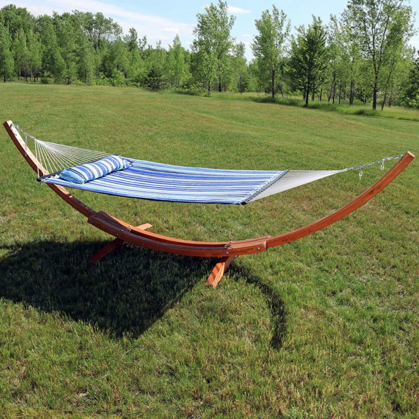 Brand new β€οΈ Sunnydaze Decor Quilted 13 Ft. Double Fabric Hammock With Curved Arc Stand 𧨠1 Brand new β€οΈ Sunnydaze Decor Quilted 13 Ft. Double Fabric Hammock With Curved Arc Stand π§¨