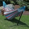 New 🔔 Fabric Sunnydaze Decor Brazilian Double Hammock With Stand 🛒