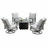 Hot Sale ✨ Conversation Sets Oakland Living Rica Rico Aluminum 5 Piece Propane Fire Pit Chat Set 🤩