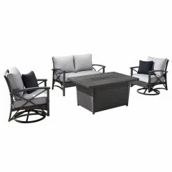 Promo 🔔 Conversation Sets Ove Decors Bentley IV 4 Piece Fire Pit Chat Set 🛒