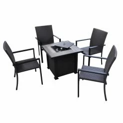 Best reviews of 🧨 Conversation Sets Paradise Cove Designs Pasadena Steel 5 Piece Fire Pit Table Set ❤️