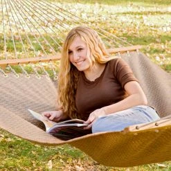 Best reviews of 😀 Twin Oaks Hammocks Fabric Twin Oaks Tawny Poolside Quick Dry Sunbrella Double Hammock 🌟