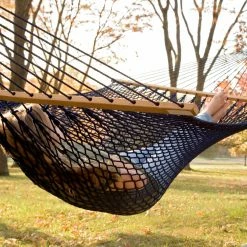 Coupon 🌟 Twin Oaks Hammocks Twin Oaks SilkSpun XL Lapis Rope Double Hammock 🛒