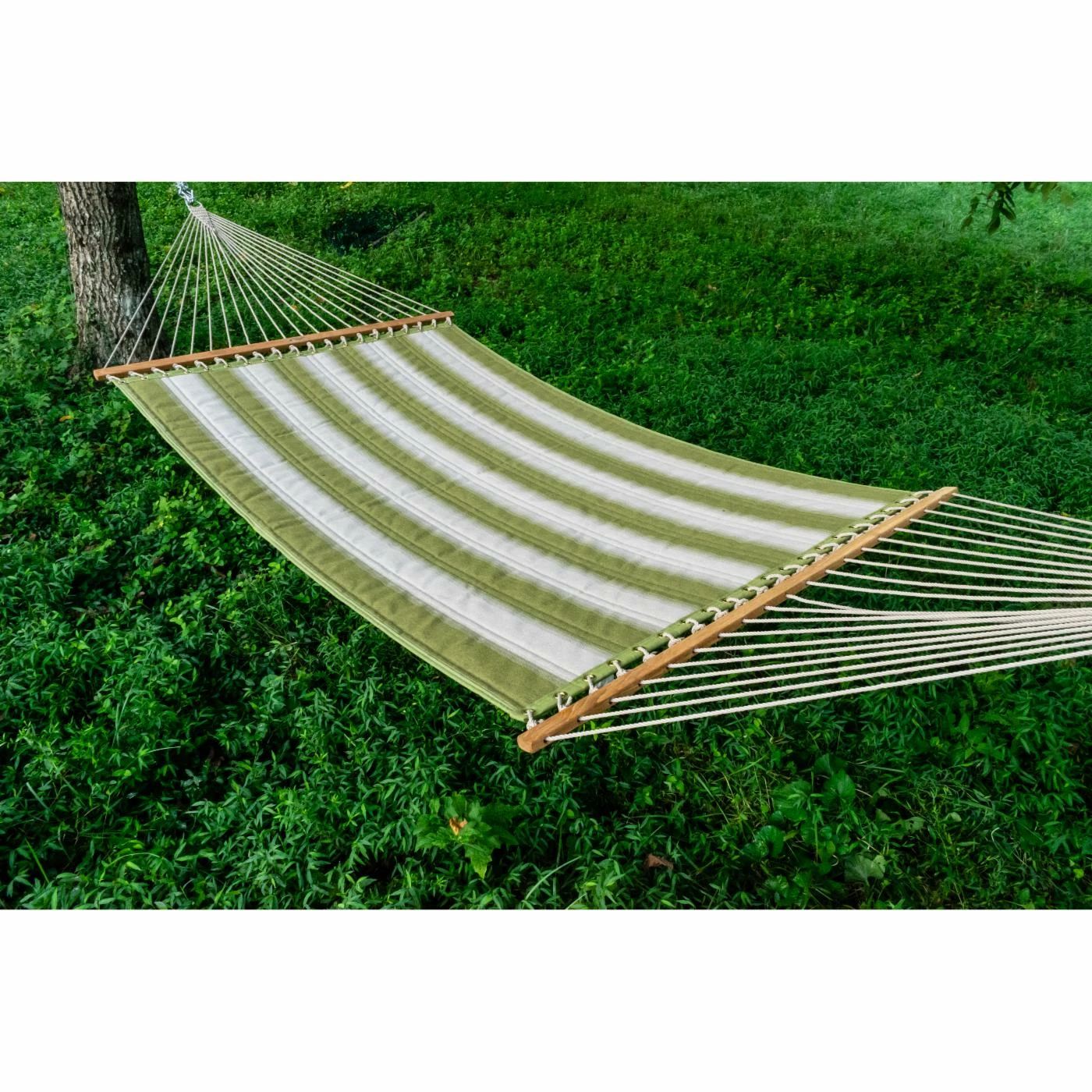 Promo 🥰 Twin Oaks Hammocks Twin Oaks 13 Ft. Quilted Stripe Sunbrella Fabric Double Hammock 🎉 1 Promo 🥰 Twin Oaks Hammocks Twin Oaks 13 Ft. Quilted Stripe Sunbrella Fabric Double Hammock 🎉