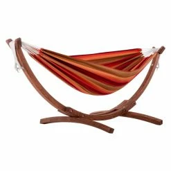 Outlet 😍 Hand Woven Vivere 8 Ft. Sunbrella Double Hammock With Stand 🔥