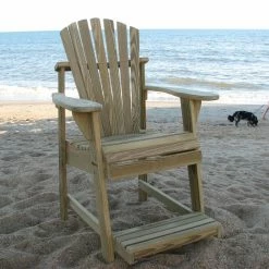 Hot Sale 😍 Bar Height Chairs Weathercraft Designers Choice Treated Balcony Adirondack Chair With Footrest - Natural ✨