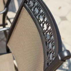 Cheap 🎉 Patio Dining Sets Darlee Mountain View 7 Piece Aluminum Round Fire Pit Patio Dining Set ⭐ -Hammocks store scaleELIT706