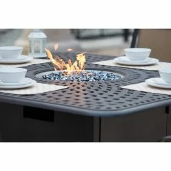 Best deal 🔔 Patio Dining Sets Darlee Santa Monica Aluminum 9 Piece Propane Fire Pit Patio Dining Set With Cushions And Fire Glass 👍 -Hammocks store scaleELIT783