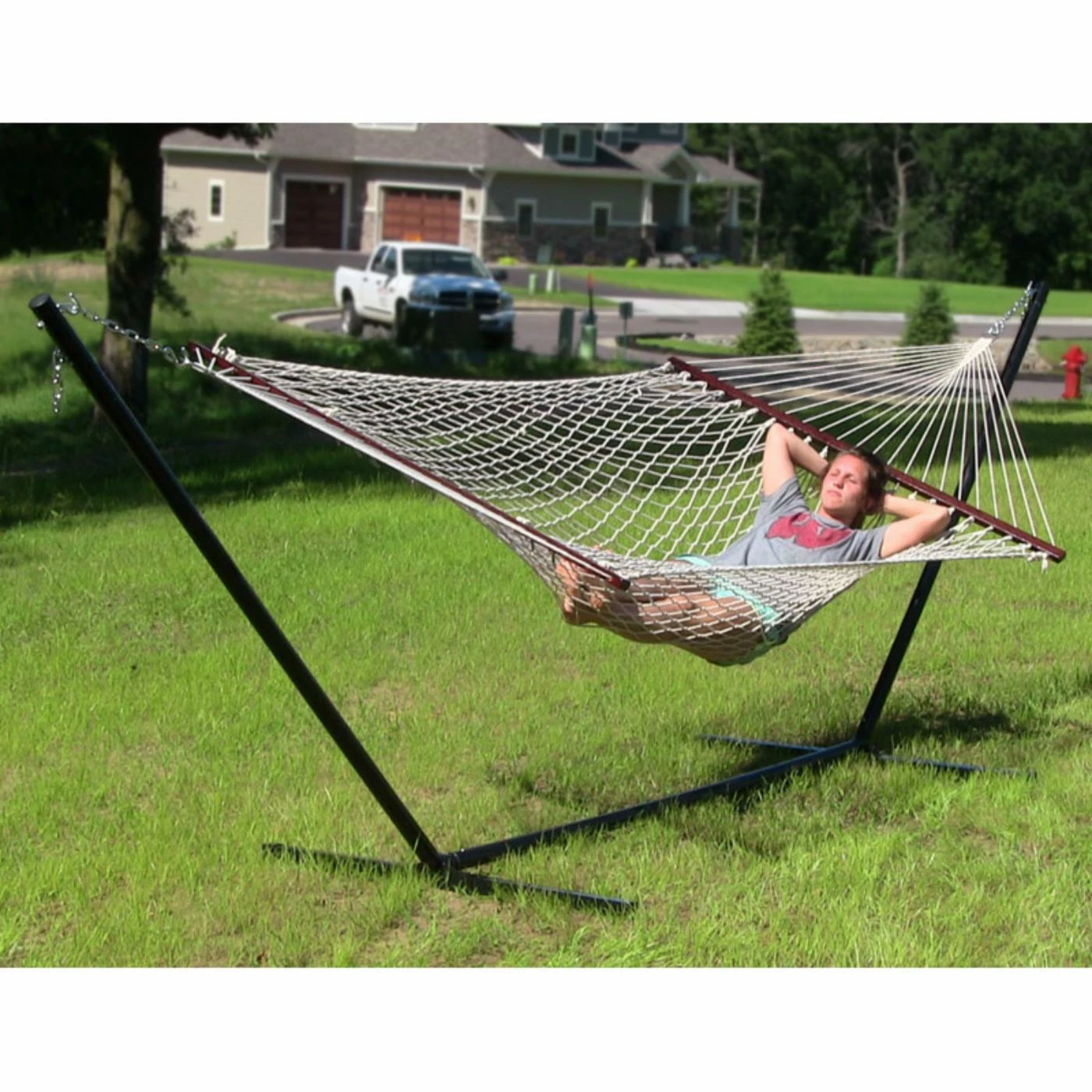 Deals βοΈ Sunnydaze Decor Sunnydaze 11 Ft. Cotton Rope Double Hammock With Spreader Bar π 5 Deals βοΈ Sunnydaze Decor Sunnydaze 11 Ft. Cotton Rope Double Hammock With Spreader Bar π - Image 5