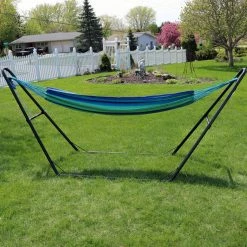 Best deal 🔔 Fabric Sunnydaze Decor Brazilian Hammock With Universal Steel Stand 👏 -Hammocks store scaleNETH485