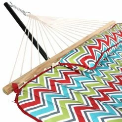 Best Sale ⭐ Sunnydaze Decor Chevron 12 Ft. Rope Hammock With Steel Stand ⌛ -Hammocks store scaleNETH491